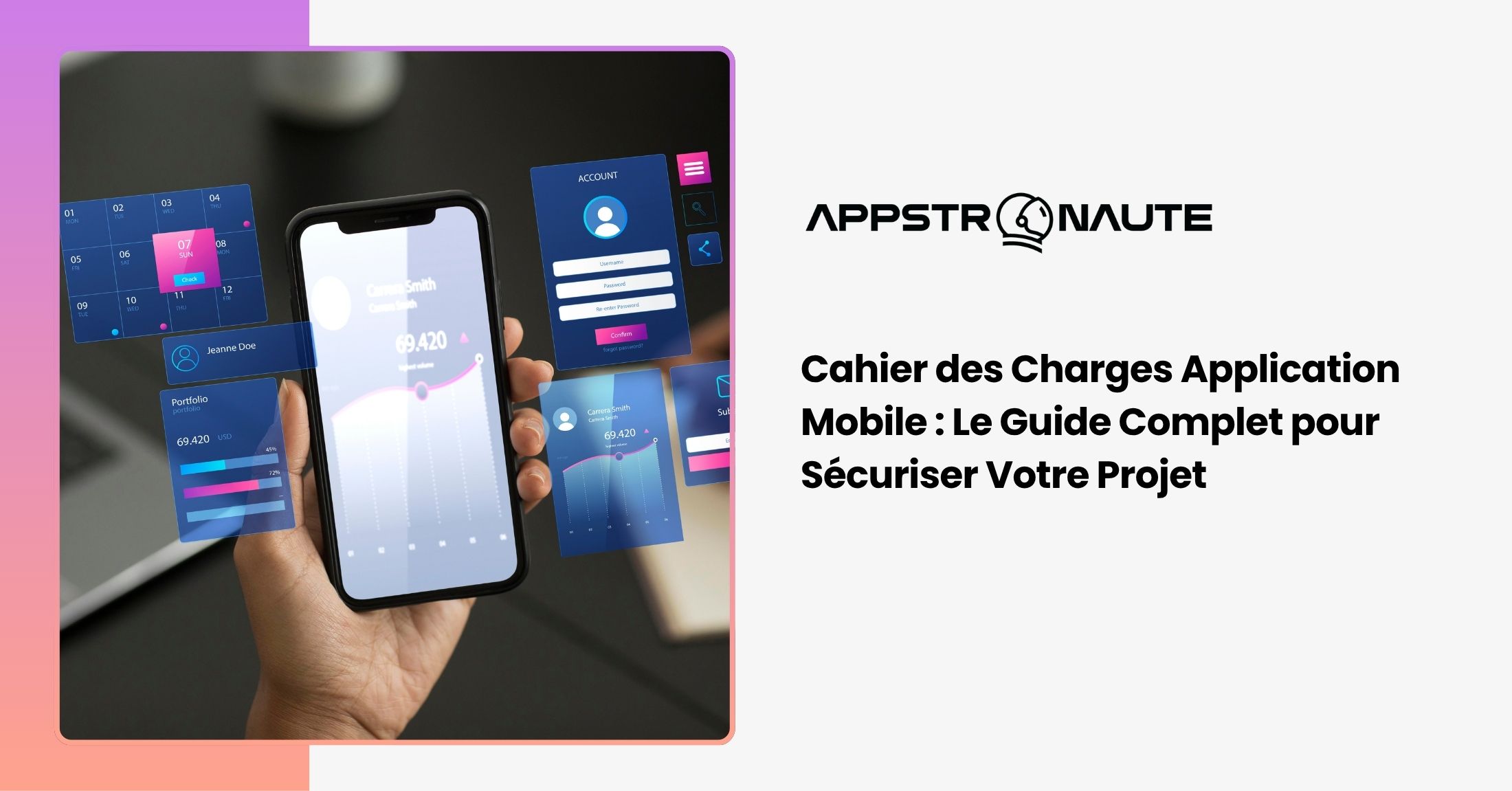 Plan de structure et cahier des charges application mobile pour le développement d'un projet tech.