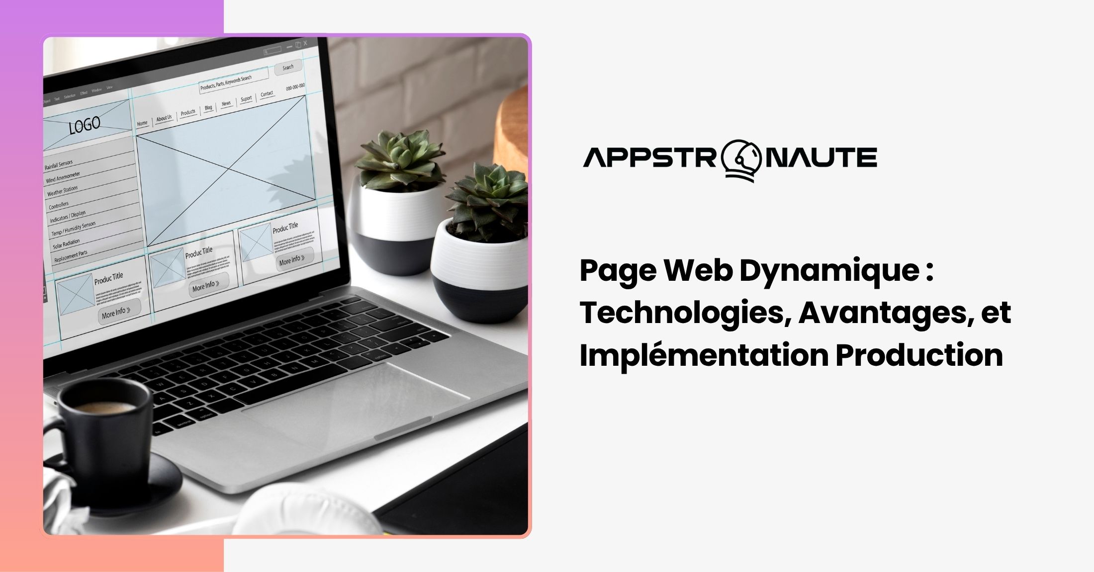 Concept d'architecture d'une page web dynamique avec optimisation des performances et rendu hybride.
